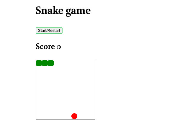 A little snake game built while learning Javascript